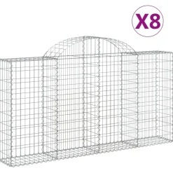 Kaareva kivikori 200x50x40/60 cm galvanoitu rauta