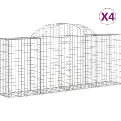 Kaareva kivikori 200x50x40/60 cm galvanoitu rauta