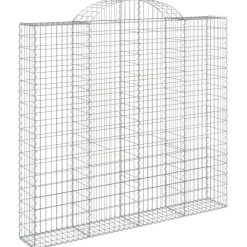 Kaareva kivikori 200x50x40/60 cm galvanoitu rauta