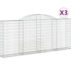 Kaareva kivikori 200x50x40/60 cm galvanoitu rauta