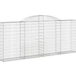 Kaareva kivikori 200x50x40/60 cm galvanoitu rauta
