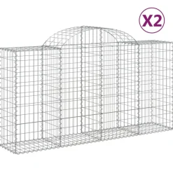 Kaareva kivikori 200x50x40/60 cm galvanoitu rauta