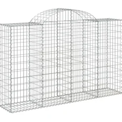 Kaareva kivikori 200x50x40/60 cm galvanoitu rauta