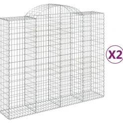 Kaareva kivikori 200x50x40/60 cm galvanoitu rauta