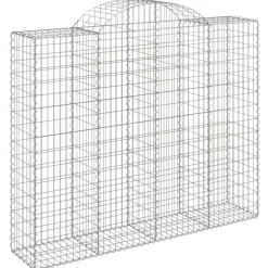 Kaareva kivikori 200x50x40/60 cm galvanoitu rauta