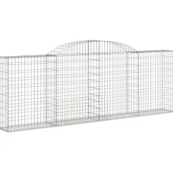 Kaareva kivikori 200x50x40/60 cm galvanoitu rauta