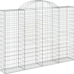 Kaareva kivikori 200x30x140/160 cm galvanoitu rauta (53487)