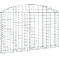 Kaareva kivikori 200x30x120/140 cm galvanoitu rauta (53466)