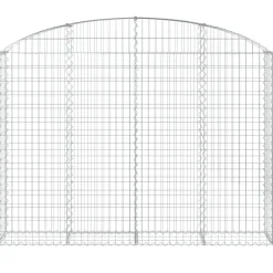Kaareva kivikori 200x30x120/140 cm galvanoitu rauta (53466)