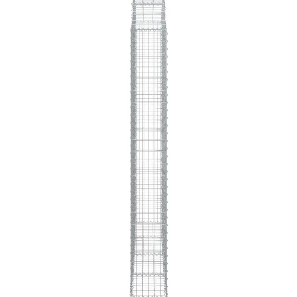 Kaareva kivikori 200x30x120/140 cm galvanoitu rauta (53466)