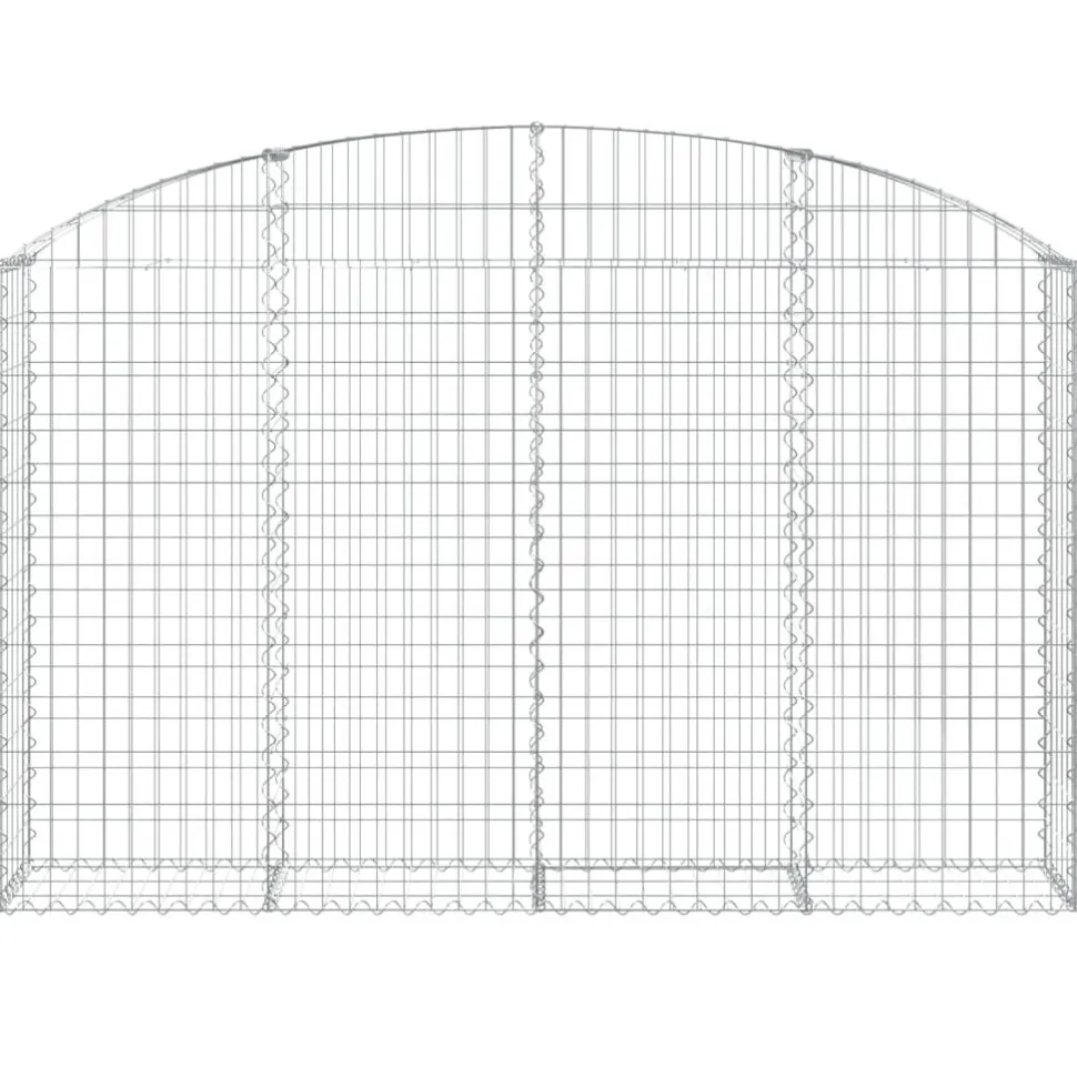 Kaareva kivikori 200x30x120/140 cm galvanoitu rauta (53466)