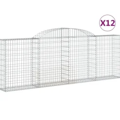 Kaarevat kivikorit 2 kpl 200x30x40/60 cm galvanoitu rauta (46047)