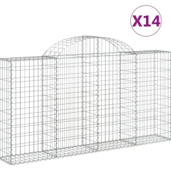 Kaarevat kivikorit 2 kpl 200x30x40/60 cm galvanoitu rauta (46047)