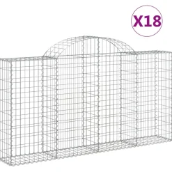 Kaarevat kivikorit 2 kpl 200x30x40/60 cm galvanoitu rauta (46047)