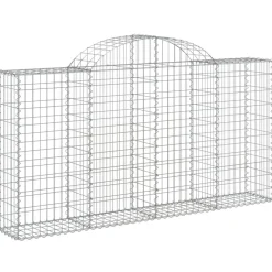 Kaarevat kivikorit 2 kpl 200x30x40/60 cm galvanoitu rauta (46047)