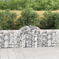Kaarevat kivikorit 2 kpl 200x30x40/60 cm galvanoitu rauta (46047)