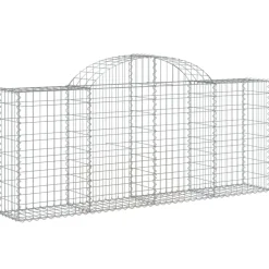 Kaarevat kivikorit 2 kpl 200x30x40/60 cm galvanoitu rauta (46047)
