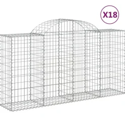 Kaarevat kivikorit 2 kpl 200x30x40/60 cm galvanoitu rauta (46047)