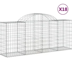 Kaarevat kivikorit 2 kpl 200x30x40/60 cm galvanoitu rauta (46047)