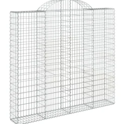 Kaarevat kivikorit 2 kpl 200x30x40/60 cm galvanoitu rauta (46047)