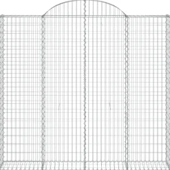 Kaarevat kivikorit 2 kpl 200x30x40/60 cm galvanoitu rauta (46047)