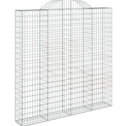 Kaarevat kivikorit 2 kpl 200x30x40/60 cm galvanoitu rauta (46047)