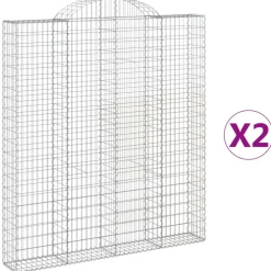 Kaarevat kivikorit 2 kpl 200x30x40/60 cm galvanoitu rauta (46047)