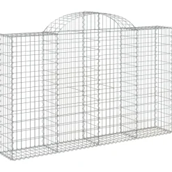 Kaarevat kivikorit 2 kpl 200x30x40/60 cm galvanoitu rauta (46047)