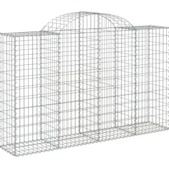 Kaarevat kivikorit 2 kpl 200x30x40/60 cm galvanoitu rauta (46047)