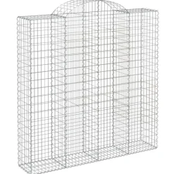 Kaarevat kivikorit 2 kpl 200x30x40/60 cm galvanoitu rauta (46047)