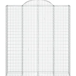 Kaarevat kivikorit 2 kpl 200x30x40/60 cm galvanoitu rauta (46047)