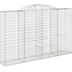 Kaarevat kivikorit 2 kpl 200x30x40/60 cm galvanoitu rauta (46047)