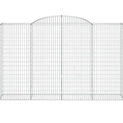 Kaarevat kivikorit 2 kpl 200x30x40/60 cm galvanoitu rauta (46047)