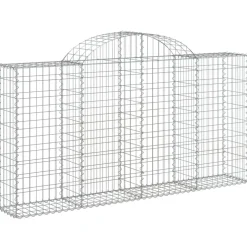 Kaarevat kivikorit 2 kpl 200x30x40/60 cm galvanoitu rauta (46047)