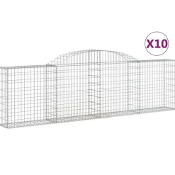Kaarevat kivikorit 2 kpl 200x30x40/60 cm galvanoitu rauta (46047)