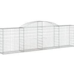 Kaarevat kivikorit 2 kpl 200x30x40/60 cm galvanoitu rauta (46047)