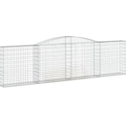 Kaarevat kivikorit 2 kpl 200x30x40/60 cm galvanoitu rauta (46047)