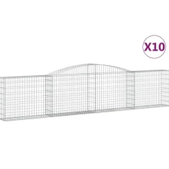 Kaarevat kivikorit 2 kpl 200x30x40/60 cm galvanoitu rauta (46047)