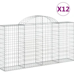 Kaarevat kivikorit 2 kpl 200x30x40/60 cm galvanoitu rauta (46047)