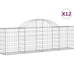 Kaarevat kivikorit 2 kpl 200x30x40/60 cm galvanoitu rauta (46047)