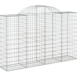 Kaarevat kivikorit 2 kpl 200x30x40/60 cm galvanoitu rauta (46047)