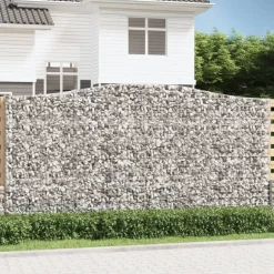 Kaarevat kivikorit 2 kpl 400x50x200/220 cm galvanoitu rauta (46021)