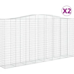 Kaarevat kivikorit 2 kpl 400x50x200/220 cm galvanoitu rauta (46021)