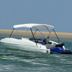3-kaarinen bimini-kate, valkoinen, 183x196x137 cm