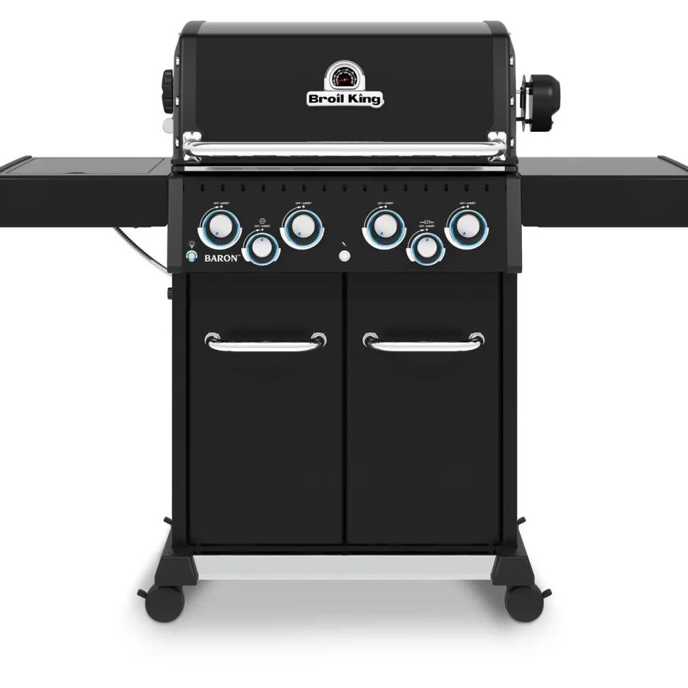 Kaasugrilli Broil King Baron 490 Shadow, 4 poltinta, sivukeitin, varraspaahdin