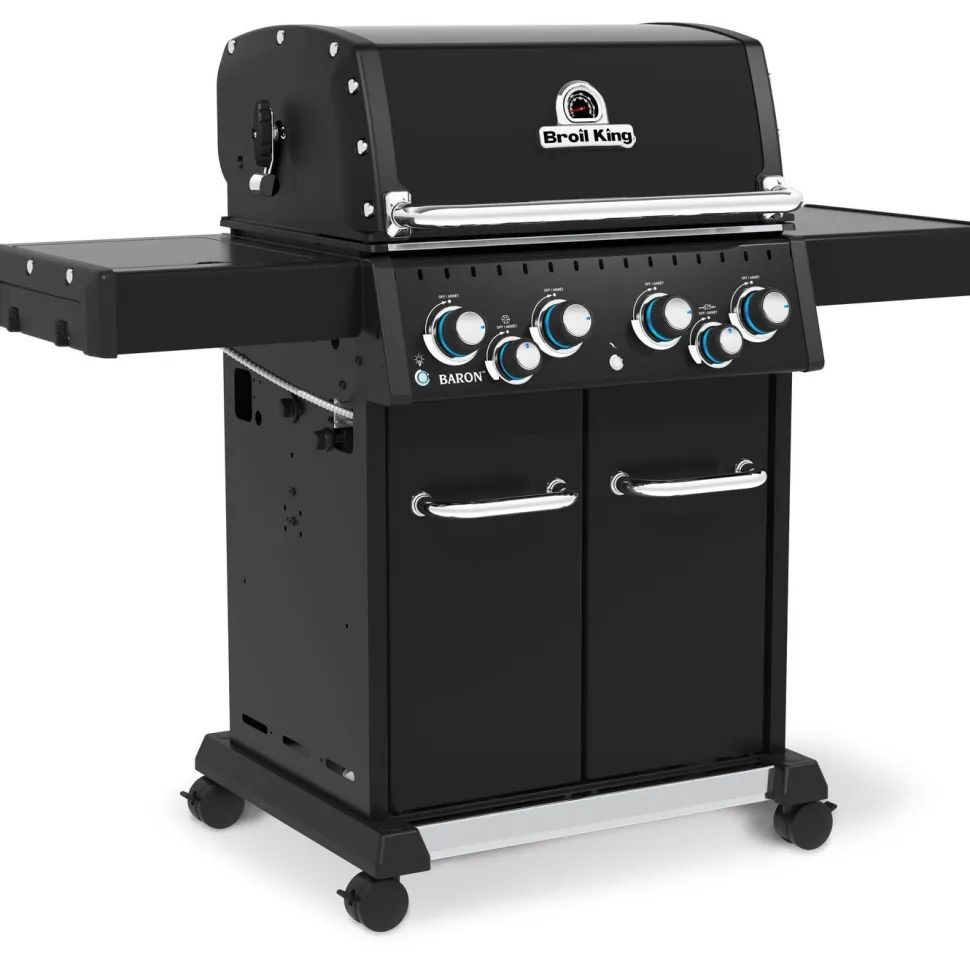 Kaasugrilli Broil King Baron 490 Shadow, 4 poltinta, sivukeitin, varraspaahdin