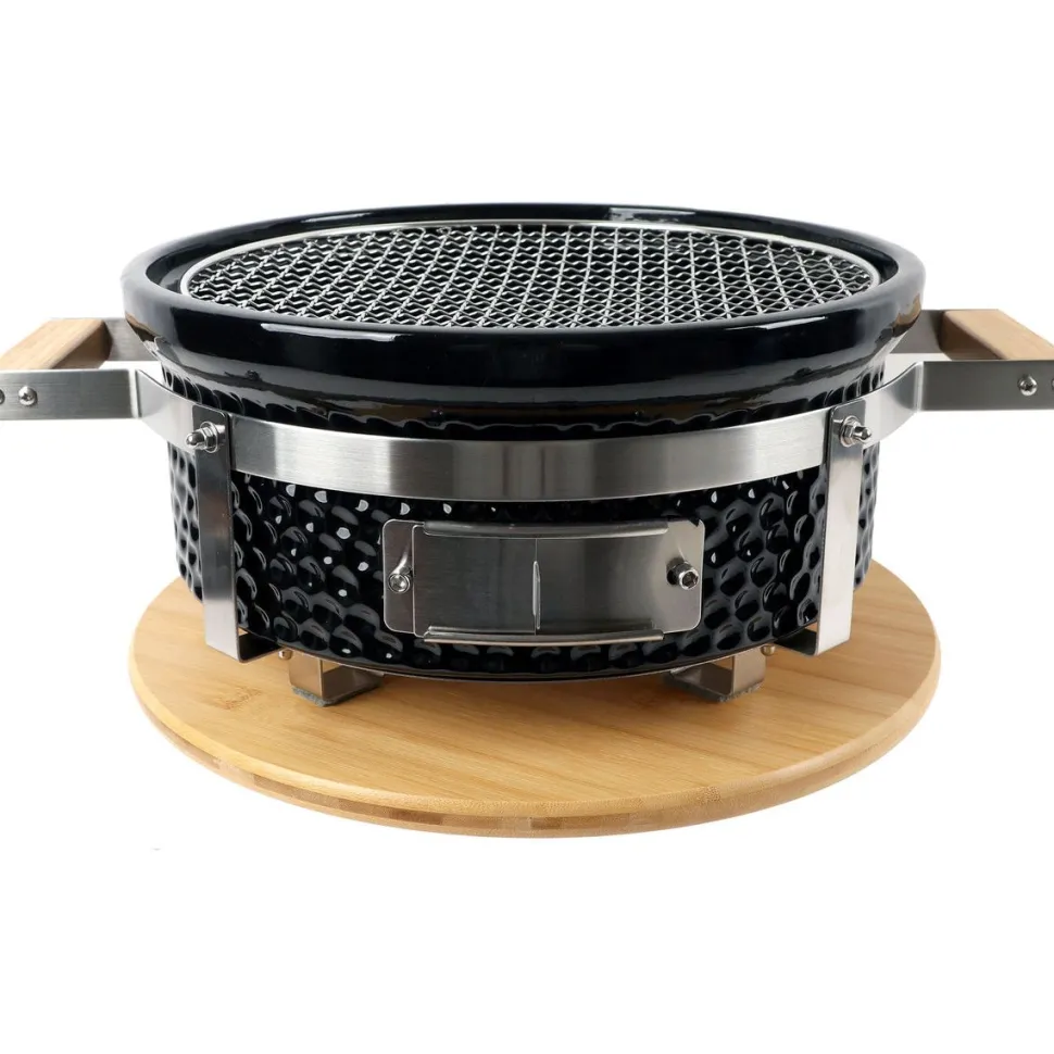 Kamado-grilli Easy Cooking Kamado Korea/Hibachi BBQ, Ø28 cm, pöytämalli, musta