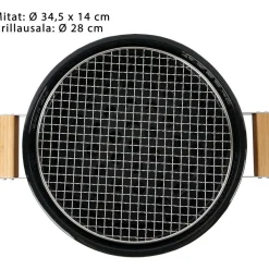 Kamado-grilli Easy Cooking Kamado Korea/Hibachi BBQ, Ø28 cm, pöytämalli, musta