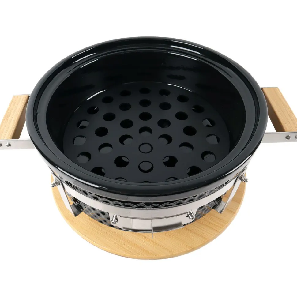 Kamado-grilli Easy Cooking Kamado Korea/Hibachi BBQ, Ø28 cm, pöytämalli, musta