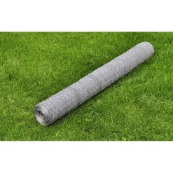 Kanaverkko galvanoitu PVC pinnoitteella silmäkoko 13mm 25x0.5m hopea